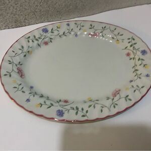 Johnson Brothers Summer Chintz oval platter Pink Flower Ridged Border England